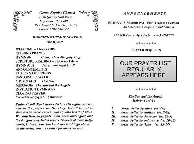 Bulletin for June 8