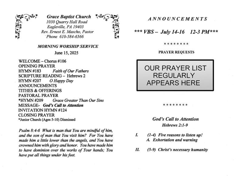 Bulletin for June 15