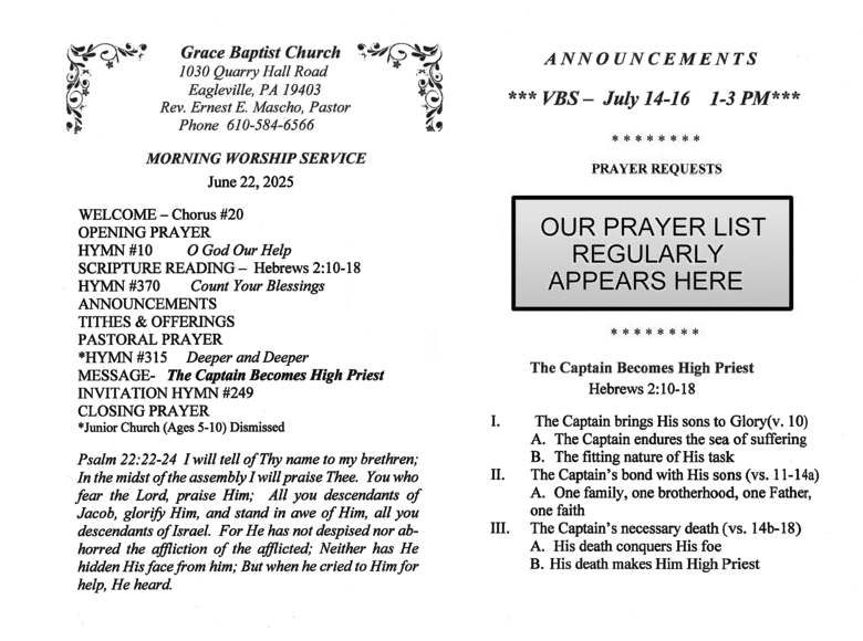 Bulletin for June 22
